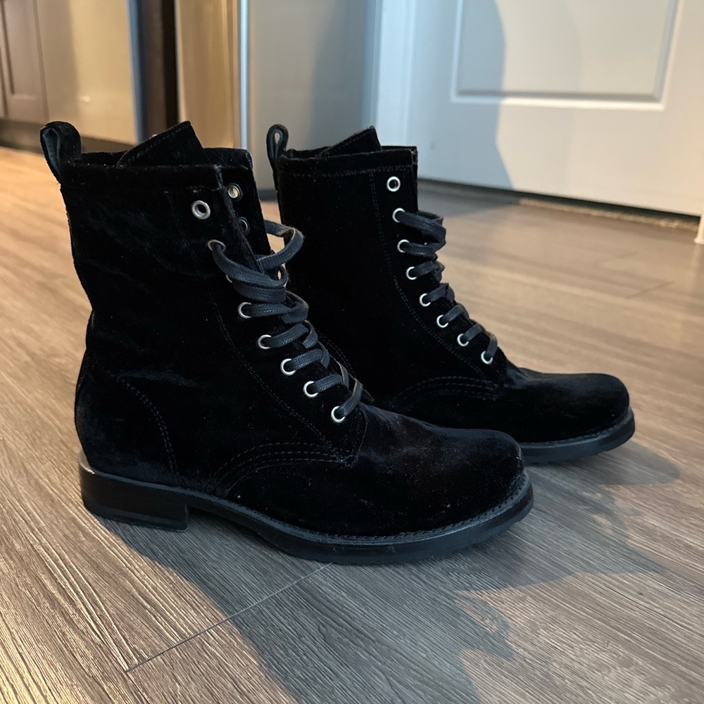 Frye Black Suede Ankle Boots